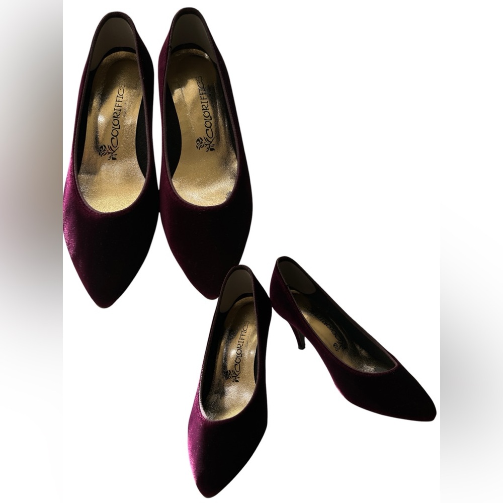 Vintage Coloriffics velvet heels